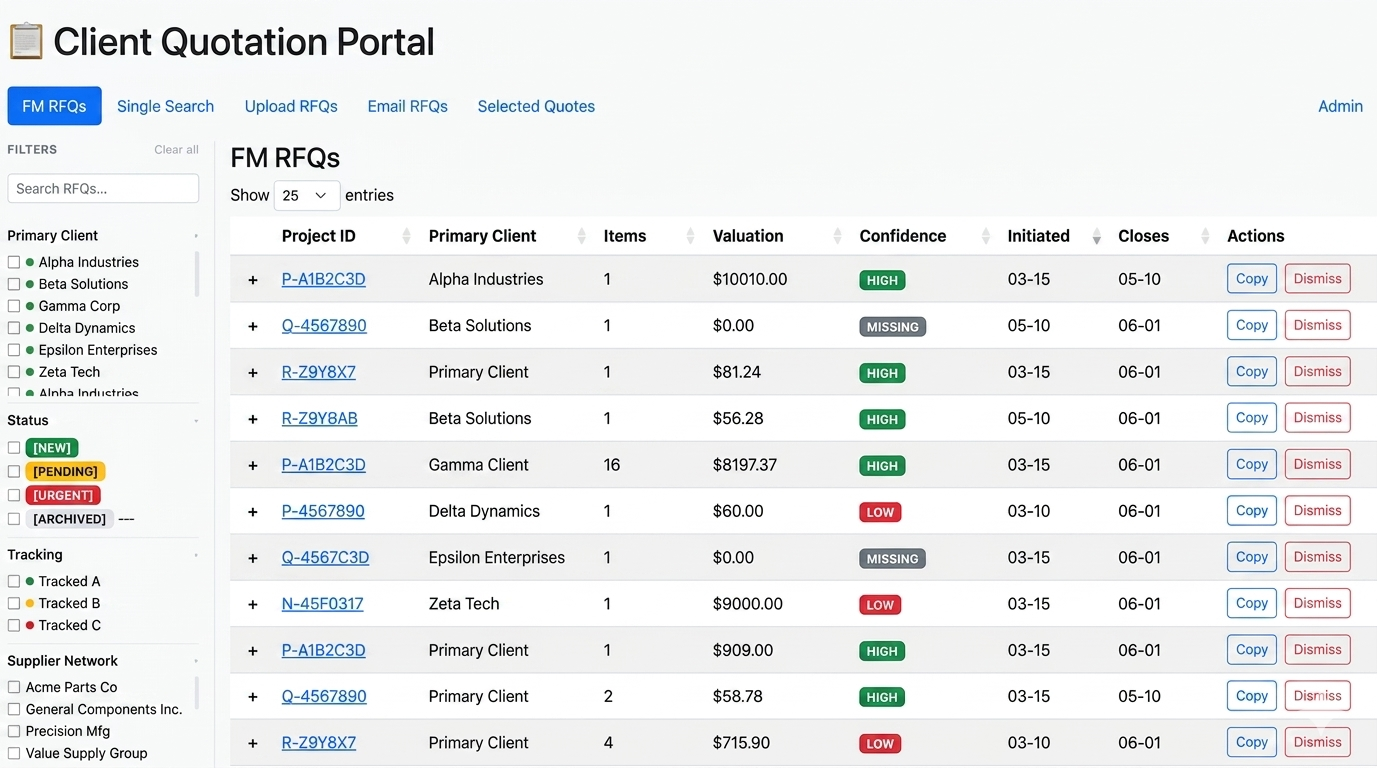 RFQ Automation Dashboard